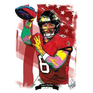 Baker Mayfield Tampa Bay Buccaneers Football QB Poster Print Wall Art 18x24